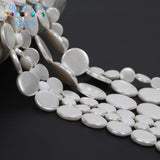Natural Electroplating Shell Beads Flat Round Spacer Beads for Jewelry