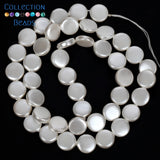 Natural Electroplating Shell Beads Flat Round Spacer Beads for Jewelry