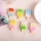 Colorful Resin Ice Cream Pendant Charms Ornament Accessories 40pcs DIY Jewelry