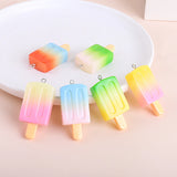 Colorful Resin Ice Cream Pendant Charms Ornament Accessories 40pcs DIY Jewelry