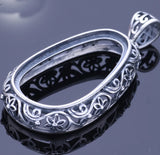 925 Sterling Silver Women Semi Mount Base Blank Pendant Setting