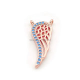 Micro Pave Kallaite CZ Wing Charm For Necklaces