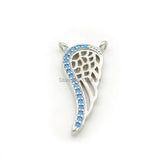 Micro Pave Kallaite CZ Wing Charm For Necklaces