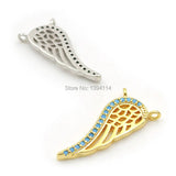 Micro Pave Kallaite CZ Wing Charm For Necklaces