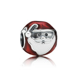 925 Silver Christmas Charm Snowman House DIY Stone for Women Chinese Enamel