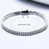 Round CZ Bracelets for Mother, Fast Jewelry, Small Crystal 2 Lines