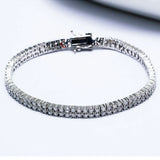 Round CZ Bracelets for Mother, Fast Jewelry, Small Crystal 2 Lines