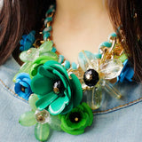 Chunky Floral Bib Statement Necklace Women's Costume Jewelry
