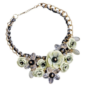 Chunky Floral Bib Statement Necklace Women's Costume Jewelry