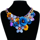 Chunky Floral Bib Statement Necklace Women's Costume Jewelry