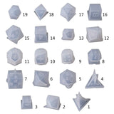 19 Pcs DIY Epoxy Mold Dice Fillet Shape Silicone Mould