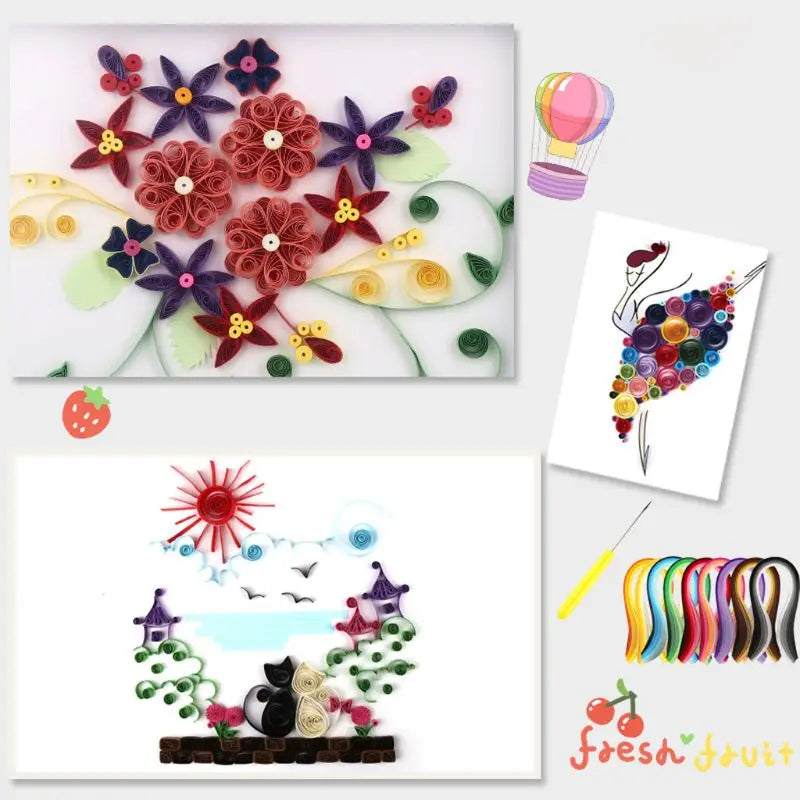 Paper Quilling Kit 45 Colors 900 Strips DIY Craft