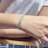 18K Bangle Pave Simulated Diamond Engagement Bracelet for Women Wedding Jewelry