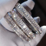 18K Bangle Pave Simulated Diamond Engagement Bracelet for Women Wedding Jewelry