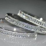 18K Bangle Pave Simulated Diamond Engagement Bracelet for Women Wedding Jewelry
