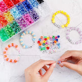 1900Pcs Rainbow Letter Beads for Crafts with Cord