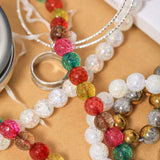 190pcs 10mm Cracked Glass Beads - DIY Bracelet Bangle - 26 Color Options