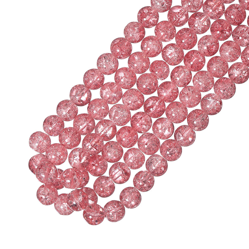 190pcs 10mm Cracked Glass Beads - DIY Bracelet Bangle - 26 Color Options