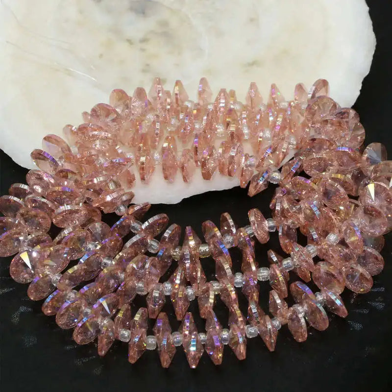 190pcs Red Pink Bicone Crystal 4*8mm Spacers Beads Jewelry Findings