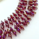 190pcs Red Pink Bicone Crystal 4*8mm Spacers Beads Jewelry Findings