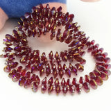 190pcs Red Pink Bicone Crystal 4*8mm Spacers Beads Jewelry Findings