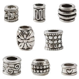 Tibetan Antique Silver Large Hole European Beads Mixed Shapes Spacer Beads