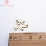 20PCS 14.5x11MM 24K Plated Maple Leaf Charms Pendants Jewelry DIY Accessories