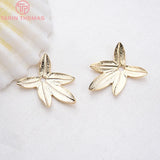 20PCS 14.5x11MM 24K Plated Maple Leaf Charms Pendants Jewelry DIY Accessories