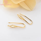 12PCS 25MM 24K Plated Brass Rhombus Earring Hooks