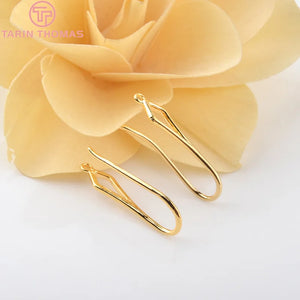 12PCS 25MM 24K Plated Brass Rhombus Earring Hooks