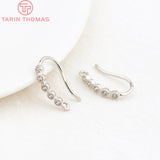 6PCS 15MM 24K Brass Zircon Earrings Hooks Jewelry Findings DIY Accessories