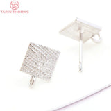 10PCS 7.5MM 24K Brass Square Stud Earrings DIY Jewelry Findings