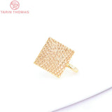 10PCS 7.5MM 24K Brass Square Stud Earrings DIY Jewelry Findings