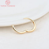 6PCS 12MM 14MM 16MM 24K Brass Earring Hoop Clasps DIY Jewelry Findings
