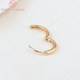 6PCS 12MM 14MM 16MM 24K Brass Earring Hoop Clasps DIY Jewelry Findings