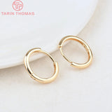 6PCS 12MM 14MM 16MM 24K Brass Earring Hoop Clasps DIY Jewelry Findings