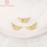 6PCS 14.5x7MM Hole 1MM 24K Brass Palm Love Charms Pendants