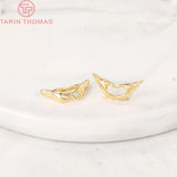 6PCS 14.5x7MM Hole 1MM 24K Brass Palm Love Charms Pendants