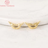 6PCS 14.5x7MM Hole 1MM 24K Brass Palm Love Charms Pendants