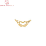 6PCS 14.5x7MM Hole 1MM 24K Brass Palm Love Charms Pendants