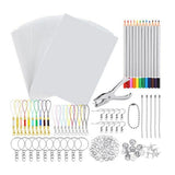 198 PCS Shrinky Art Paper Kit w/ Hole Punch Keychains & Pencils