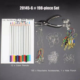 198 PCS Shrinky Art Paper Kit w/ Hole Punch Keychains & Pencils