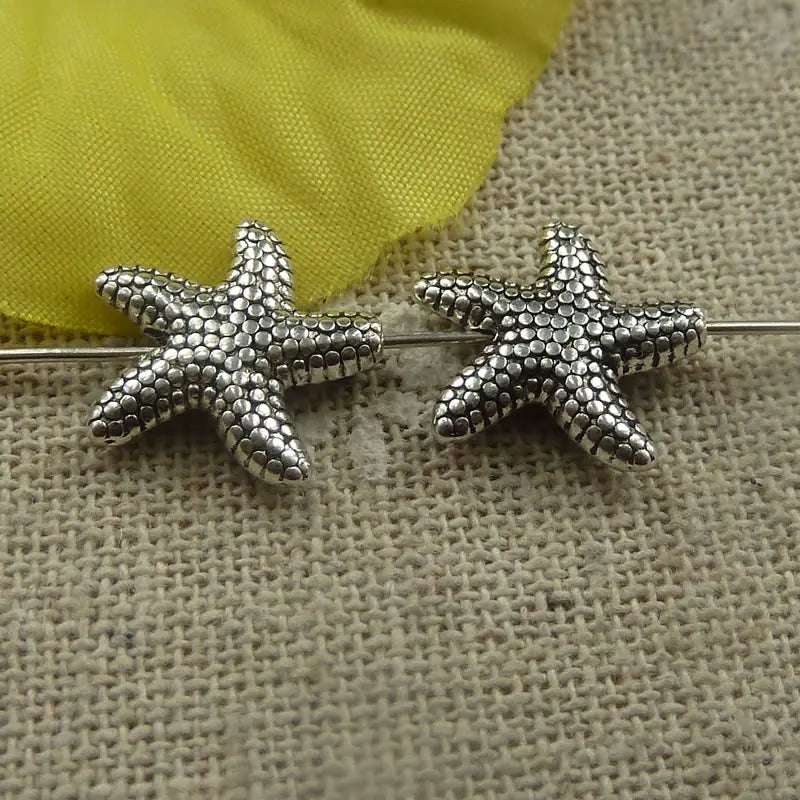 Tibetan Silver Starfish Spacers 14mm - Set of 198