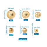 198Pcs Brass Beads Textured Round Spacer Beads Jewelry Making DIY