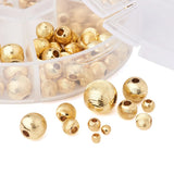 198Pcs Brass Beads Textured Round Spacer Beads Jewelry Making DIY