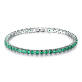 Sapphire Emerald Gemstone 925 Silver Tennis Bracelet for Women
