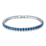 Sapphire Emerald Gemstone 925 Silver Tennis Bracelet for Women
