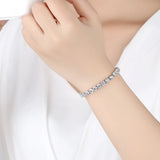 Sapphire Emerald Gemstone 925 Sterling Silver Tennis Bracelet