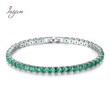 Sapphire Emerald Gemstone 925 Sterling Silver Tennis Bracelet