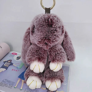 19CM Rabbit Puffy KeyChains Bags Pendant Ornament Car Keychain